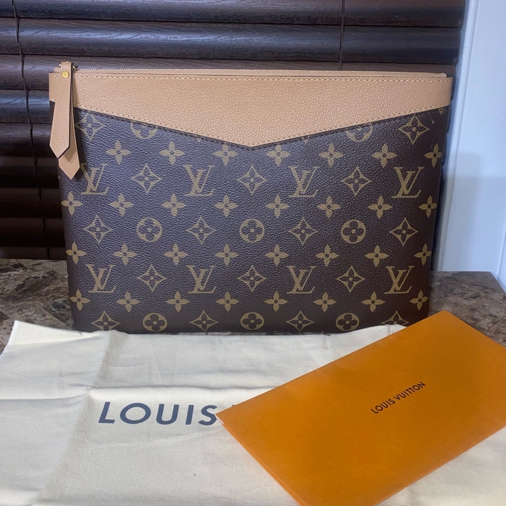 Louis Vuitton clutch pouch monogram sesame discontinued color